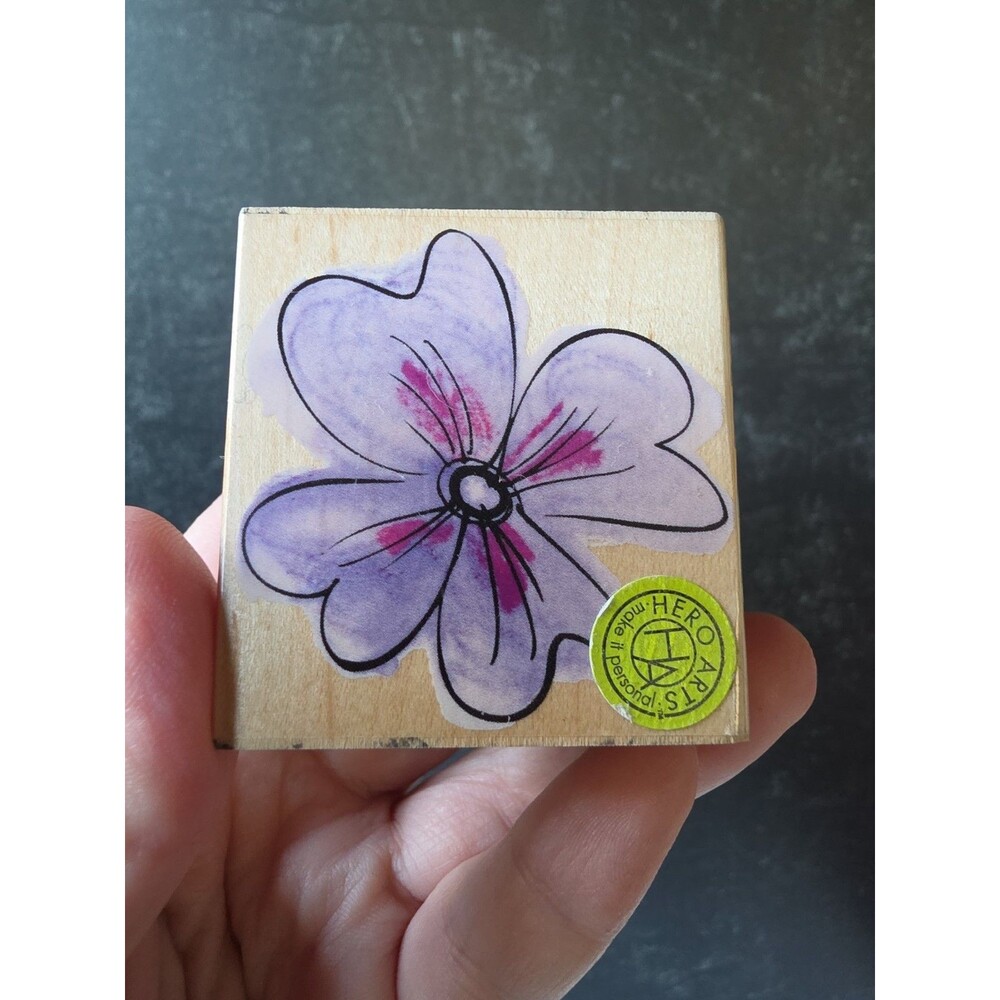 Hero Arts Hibiscus Style Rubber Stamp Vintage USED